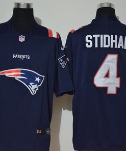 New England Patriots Jarrett Stidham #4 Nfl 2020 Black Blue Jersey - Robokeg