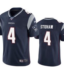 New England Patriots Jarrett Stidham Navy 100th Season Vapor Limited Jersey - Robokeg