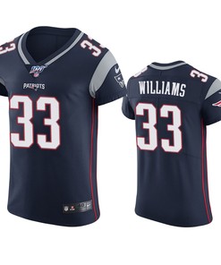 New England Patriots Joejuan Williams Navy 100th Season Vapor Elite Jersey - Robokeg