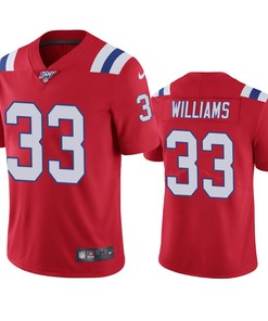 New England Patriots Joejuan Williams Red 100th Season Vapor Limited Jersey - Robokeg