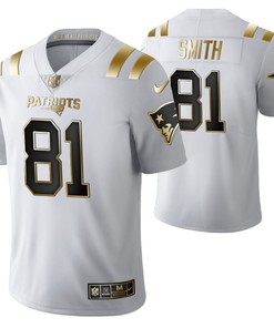 New England Patriots Jonnu Smith 81 2021 Nfl Golden Brandedition White Jersey Gift For Patriots Fans - Robokeg