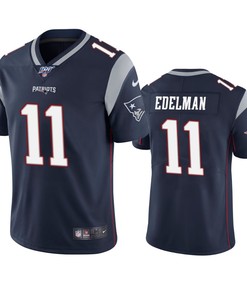 New England Patriots Julian Edelman Navy 100th Season Vapor Limited Jersey - Robokeg