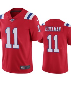 New England Patriots Julian Edelman Red 100th Season Vapor Limited Jersey - Robokeg
