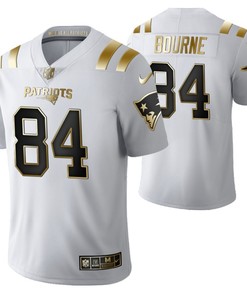 New England Patriots Kendrick Bourne 84 2021 Nfl Golden Brandedition White Jersey Gift For Patriots Fans - Robokeg