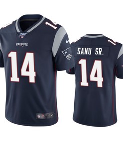 New England Patriots Mohamed Sanu Navy 100th Season Vapor Limited Jersey - Robokeg