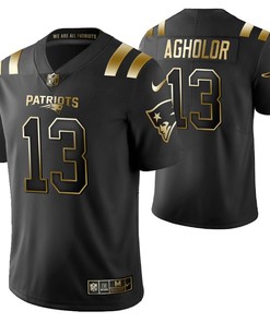 New England Patriots Nelson Agholor 13 2021 Nfl Golden Brandedition Black Jersey Gift For Patriots Fans - Robokeg