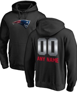 New England Patriots Nfl Pro Line By Branded Personalized Midnight Mascot Pullover Hoodie - Black - Robokeg