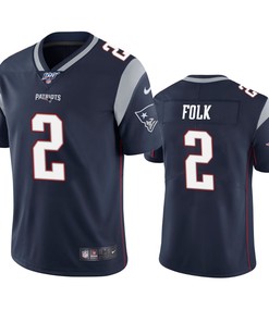 New England Patriots Nick Folk Navy 100th Season Vapor Limited Jersey - Robokeg