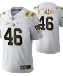 New England Patriots Raekwon Mcmillan 46 2021 Nfl Golden Brandedition White Jersey Gift For Patriots Fans - Robokeg