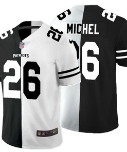 New England Patriots Sony Michel #26 Nfl 2020 Black And White Jersey - Robokeg