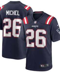 New England Patriots Sony Michel #26 Nfl 2020 Black Blue Jersey - Robokeg
