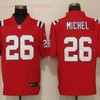 New England Patriots Sony Michel #26 Nfl 2020 Red Jersey Jersey - Robokeg