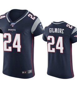 New England Patriots Stephon Gilmore Navy 100th Season Vapor Elite Jersey - Robokeg