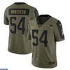New England Patriots Tedy Bruschi 54 Nfl Olive 2021 Salute To Service Retired Player Men Jersey For Patriots Fans - Robokeg