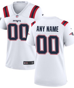 New England Patriots Womens Custom Game Jersey - White Custom Jerseys Nfl - Robokeg