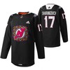 New Jersey Devils 17 Yegor Sharangovich 2022 Hispanic Heritage Night Jersey Black Warm-Up Jersey - Robokeg