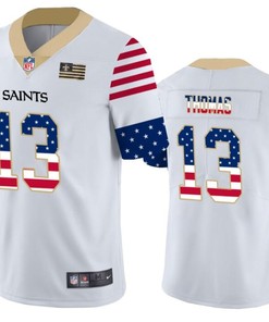 New Orleans Saints 13 White Throwback Flag Jersey - Robokeg