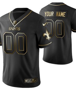 New Orleans Saints 2021 Nfl Golden Brandedition Black Jersey Gift With Custom Name Number For Saints Fans - Robokeg