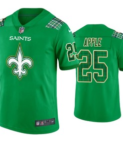 New Orleans Saints #25 Eli Apple Jersey St. Patricks Day Kelly Green Lucky - Men - Robokeg