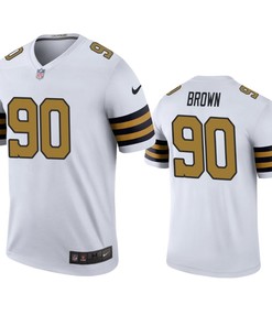 New Orleans Saints #90 Malcom Brown White Color Rush Legend Jersey - Men - Robokeg