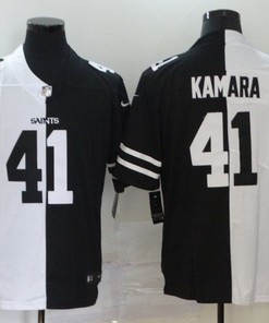 New Orleans Saints Alvin Kamara #41 Nfl 2020 Black And White Jersey - Robokeg