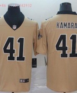New Orleans Saints Alvin Kamara #41 Nfl 2020 Gold Jersey Jersey - Robokeg