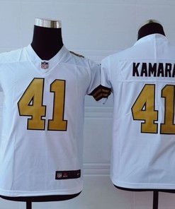 New Orleans Saints Alvin Kamara # 41 Nfl 2020 White Jersey - Robokeg