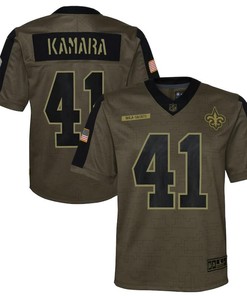 New Orleans Saints Alvin Kamara 44 Nfl Olive 2021 Salute To Service Game Men Jersey For Saints Fans - Robokeg