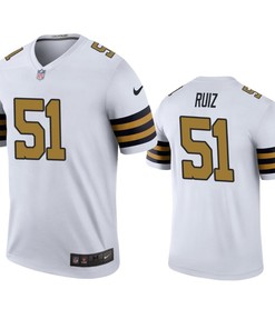 New Orleans Saints Cesar Ruiz White Color Rush Legend Jersey - Mens - Robokeg
