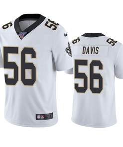 New Orleans Saints Demario Davis White 100th Season Vapor Limited Jersey - Robokeg