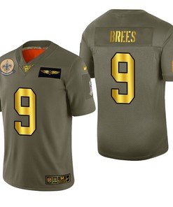 New Orleans Saints Drew Brees 2019 Salute To Service Nfl 100 Mens Jersey Metallic - Robokeg