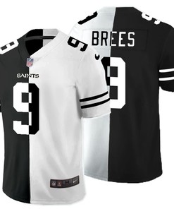 New Orleans Saints Drew Brees #9 Nfl 2020 Black And White Jersey - Robokeg