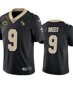 New Orleans Saints Drew Brees Black Tom Benson Man-of-year Captaincy Limited Jersey - Robokeg
