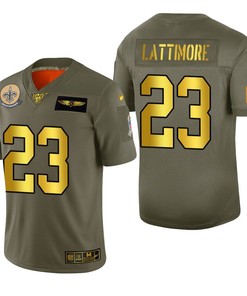New Orleans Saints Marshon Lattimore 2019 Salute To Service Nfl 100 Mens Jersey Metallic - Robokeg