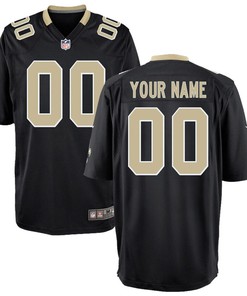 New Orleans Saints Nike Youth Custom Game Jersey - Black - Robokeg