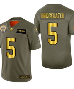 New Orleans Saints Teddy Bridgewater 2019 Salute To Service Nfl 100 Mens Jersey Metallic - Robokeg
