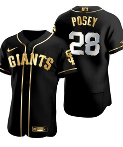 New York Giants #28 Buster Posey Golden Brandedition Black Jersey Gift For Giants Fans - Robokeg