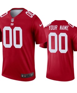 New York Giants Custom Red Inverted Legend Jersey - Robokeg