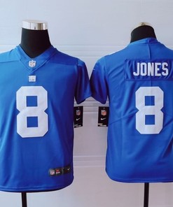 New York Giants Daniel Jones #8 Nfl 2020 Blue Jersey - Robokeg