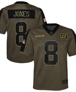 New York Giants Daniel Jones 8 Nfl Olive 2021 Salute To Service Game Men Jersey For Giants Fans - Robokeg