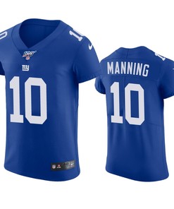 New York Giants Eli Manning Royal 100th Season Vapor Elite Jersey - Robokeg
