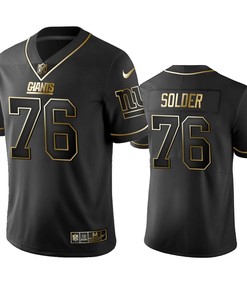 New York Giants Nate Solder Black Golden Edition 2019 Vapor Untouchable Limited Jersey - Mens - Robokeg