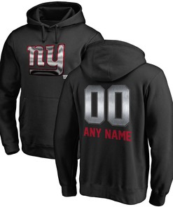 New York Giants Nfl Pro Line By Branded Personalized Midnight Mascot Pullover Hoodie - Black - Robokeg