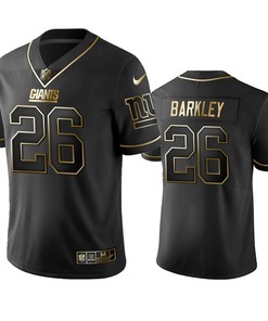 New York Giants Saquon Barkley Black Golden Edition 2019 Vapor Untouchable Limited Jersey - Mens - Robokeg