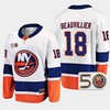 New York Islanders Anthony Beauvillier 18 2022-23 50th Anniversary White 18 Jersey Away - Robokeg