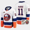 New York Islanders Zach Parise 2022-23 50th Anniversary White 11 Jersey Away - Robokeg