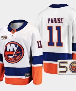 New York Islanders Zach Parise 2022-23 50th Anniversary White 11 Jersey Away - Robokeg