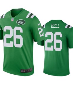 New York Jets #26 Leveon Bell Green Color Rush Legend Jersey - Men - Robokeg