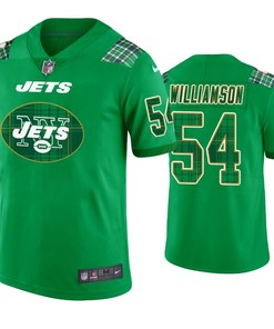 New York Jets #54 Avery Williamson Jersey St. Patricks Day Kelly Green Lucky - Men - Robokeg