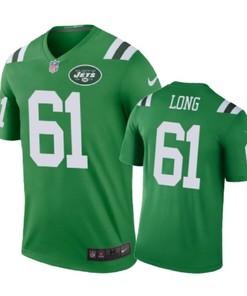 New York Jets #61 Spencer Long Nike Color Rush Green Jersey - Robokeg